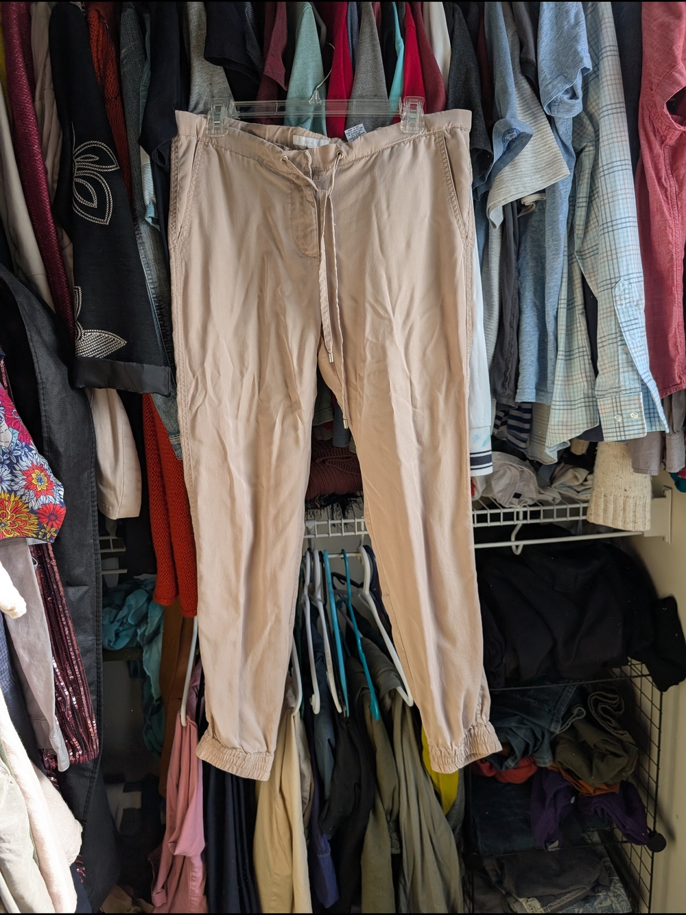 RW&CO. Beige Drawstring Jogger Pants